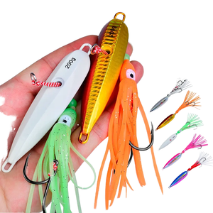 Fiscan Pesca <span class=keywords><strong>Inchiku</strong></span> 40g-200g métal tête plombée poulpe jupe basse bas appât japon Kingfish vivaneau mérou appât lent pêche - Product Image 2