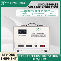 Stabilisateur de tension monophasé portable en cuivre pur SVC-1500VA, régulateur automatique de tension AC avec protection contre les surtensions