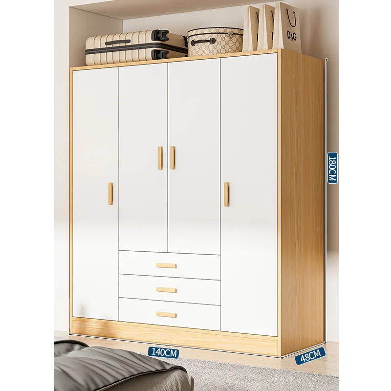 Modern interior design bedroom wardrobe, easy installation of wooden storage wardrobe