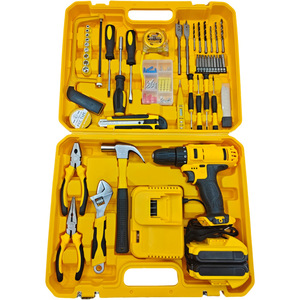 Ensemble de perceuse sans fil au lithium-ion 21V, fonction marteau à double vitesse, complet avec accessoires - Product Image 1