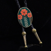 Dasi Bolo Bertema Bunga Kustom Grosir, Dasi Bolo Enamel Dani Rose Kustom untuk Pria Wanita Pakaian Kasual