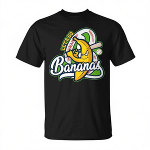 T-shirt graphique Let's Go Bananas pour hommes, femmes et enfants, vêtements d'équipe de baseball - Product Image 2