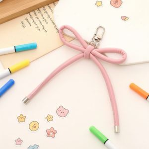 PU Leather Bow-shaped Pendant Butterfly Knot <b>Keychain</b> Colorful Light <b>Keychain</b> for Girls' Handbag Decor - Product Image 2