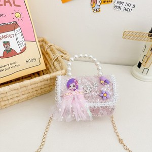 HY Elegante Nuova Borsa a Tracolla per Bambine con Fiocco e Perle, Borsa Principessa alla Moda - Product Image 1