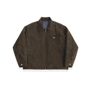 Chaqueta informal abotonada para exteriores, chaquetas personalizadas con logotipo, chaqueta de cuero de ante para hombre - Product Image 3