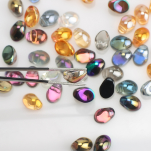 Cuentas de cristal de 6x8/6x12mm, surtido de colores, colgante en forma de semilla, pendiente de cristal, ornamento de navidad, regalos, joyería, costura - Product Image 3