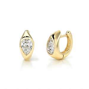 LOZRUNVE Bijoux personnalisés <span class=keywords><strong>de</strong></span> haute qualité, bélière en cristal <span class=keywords><strong>de</strong></span> forme poire, petite boucle d'oreille créole, argent sterling 925 - Product Image 1