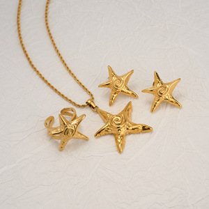 Dainty Hiphop cera cuerda gargantilla estrella de la suerte espiral encanto 18K chapado en oro de acero inoxidable moda colgante cadenas joyería collares - Product Image 6