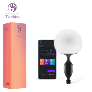 Plug Anale Vibrante a Coda di Coniglio Controllato da App, Giocattolo Sessuale per Adulti, Stimolatore Prostatico per Dilatare l'Ano - Product Image 1