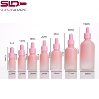 Flacons cosmétiques en verre transparent bleu rose de 100 ml, 50 ml et 30 ml