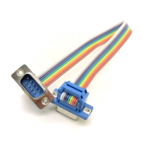 Cable plano de 10 pines IDC hembra de 2,54 mm a conector macho D-SUB DB9 de 9 pines