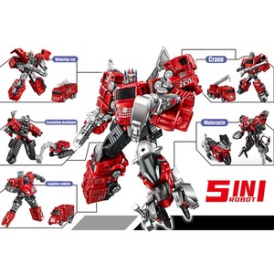 Nuevo chico 5 en 1 plástico DIY juguete ingeniería Bulldozer camión deformación transformar Robot coche juguete - Product Image 2