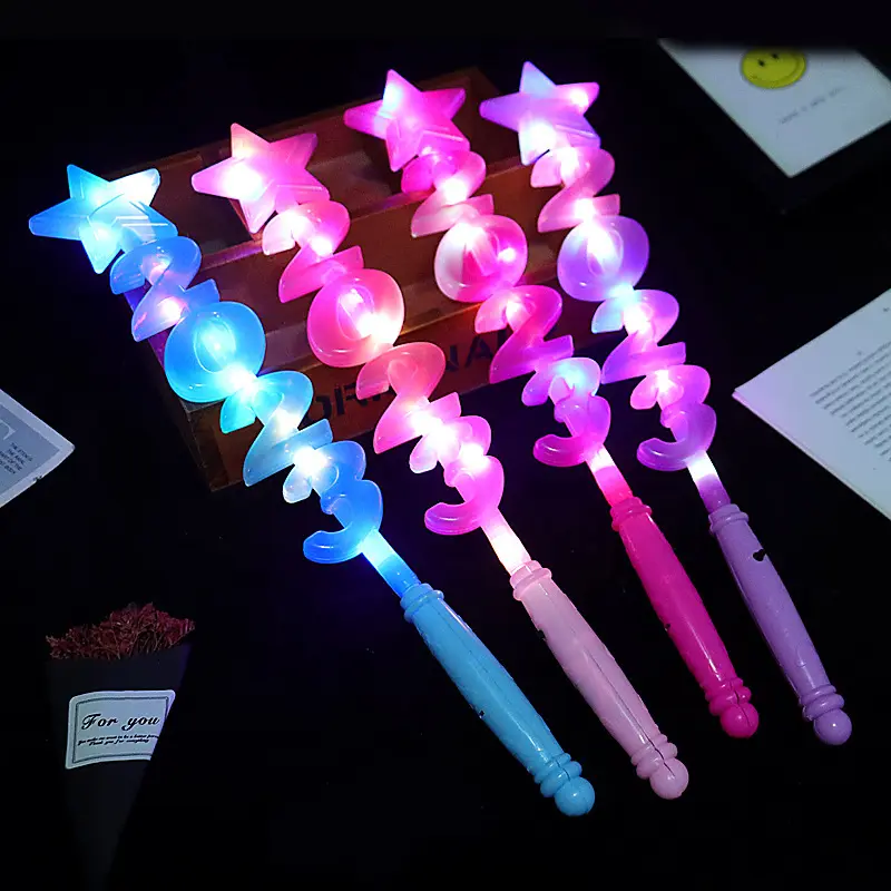 2023 LED Star Wand lampeggiante illumina Glow Sticks Party Concert festa di capodanno