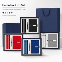 Coffret Cadeau d'Affaires Exécutif : Gobelet Isotherme, Carnet en Cuir PU, Stylo Métallique, Boîte Cadeau d'Entreprise OEM