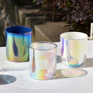 Wholesale Customizable Colorful <strong>Glass</strong> <strong>Candle</strong> Jars Popular Styles Cylindrical Lanterns <strong>Holders</strong> Handmade Heat Resistant - Product Image 2