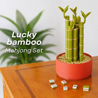 Nouveaux produits en gros : Mahjong en acrylique vert et rose, motif floral Lucky Bam, collection Cabana Lounge