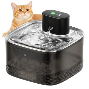 Smart <b>Cat</b> Water Fountain WF310 Rechargeable Automatic Circulating Pet Water Dispenser <b>For</b> <b>Cats</b> And Dogs Transparent Black - Product Image 1