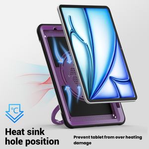 Funda Protectora de Cuerpo Completo 360° para iPad Air 11 °   Funda Protectora para Tablet 2024 con Correa de Muñeca, Soporte Giratorio, Carcasa Rígida Anticaídas y Disipador de Calor - Product Image 5