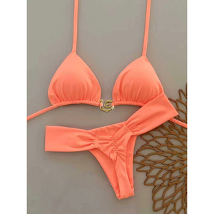 Nuovo Bikini Sexy Arancione 2026 con Laccetti Laterali per Spiaggia e Spa, Costume <span class=keywords><strong>da</strong></span> Bagno Brasiliano Sexy a <span class=keywords><strong>Perizoma</strong></span> - Product Image 6