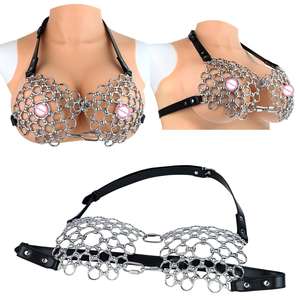 Soutien-gorge en maille métallique QKKQ pour femmes, style lingerie en maille, soutien-gorge médiéval en maille, soutien-gorge halter en maille - Product Image 1