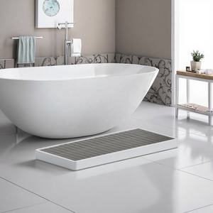 Bandeja de drenaje antideslizante de madera y plástico para exteriores, para bañera de inmersión en frío, ducha y pedales, resistente al agua - Product Image 6