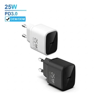 Cargador de Pared Portátil GaN de 25W con Tipo-C PD para Teléfonos Móviles, Compatible con USB-C, Samsung, iPhone