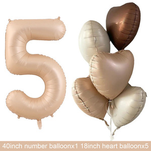 Globos de aluminio con número 0-<span class=keywords><strong>9</strong></span> digital grande verde oliva de 40 pulgadas en forma de corazón-Juego de globos felices de cumpleaños - Product Image 5