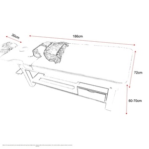 Table de massage multifonctionnelle en bois massif de style <span class=keywords><strong>Bali</strong></span> moderne B-1802, mousse haute densité, dossier réglable en hauteur, lit en PVC PU - Product Image 4