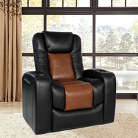 Muebles de sofá de cine en casa de cuero con luces LED para sala de cine sillón reclinable de teatro extensible