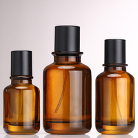 Design 2023 FEA15 Bouteilles en verre de parfum ambré à sertir 30 ml 50 ml 100 ml avec bouchon en bois