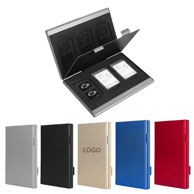 Factory Wholesale Hot Selling SD and TF Card Storage Box Anti-Fall Aluminum Alloy Memory Card Protection Case Plastic Material