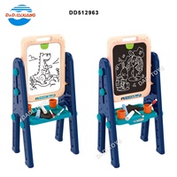 Table multifonctionnelle double face avec panier de basket, tableau magnétique d'apprentissage pour écrire et dessiner pour enfants