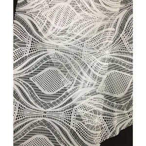 saree and venetian ivory white irregular nylon lace fabric for dress or men