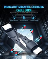 Kabel Data pengisi daya magnetik 3A 1M, produk baru, kabel Usb C ke kabel Tipe C Pd 60w, kabel pengisian cepat, kabel Tipe C