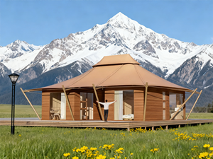 Tenda Glamping Mewah Semi-Permanen 2-Kamar untuk Gurun, Tahan Air dan Api, Kanvas untuk Berkemah Keluarga, Resor Safari, Cocok untuk Empat Musim - Product Image 4