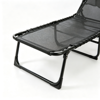 Chaise longue d'extérieur en métal pliable et portable en Teslin avec coussin amovible, vente en gros sur mesure