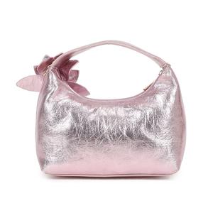Best Selling Hot Sale Luxury Solid <b>Metallic</b> Lightweight Zipper Closure Chains Fashion Stylish Mini Dome <b>Top</b> Handle Bag - Product Image 3