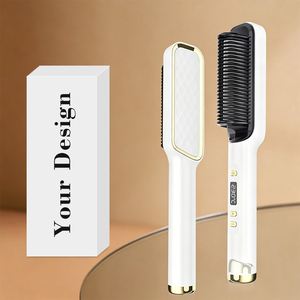 0728 Negative Ion Hair Care Straightener Brush 30s Fast <b>Heat</b> up Portable Multi-styler Multiple Colors Available Hot Comb - Product Image 1