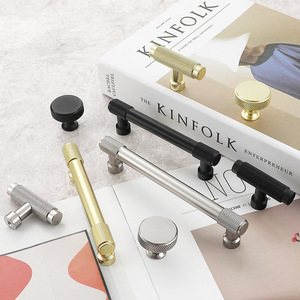 Modern Minimalist Aluminum Alloy Cabinet Handles Bar Shape Gold <b>Black</b> Drawer <b>Knob</b> Durable Furniture Hardware - Product Image 1