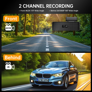 4K-Dashcam ohne Bildschirm, vorne und hinten, Dual-Objektiv, Auto-DVR, 4K-WLAN-GPS-Dashcam, 4K-Doppelkamera, Autokamera - Product Image 5