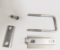 Collier de serrage central et collier de serrage d'extrémité en alliage d'aluminium à double trou avec boulon en U pour montage de panneaux photovoltaïques