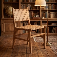 Moderner Teakholz Esszimmerstuhl mit Kunstleder & Naturfinish für Wohnmöbel, Park & Café/Restaurant-Nutzung