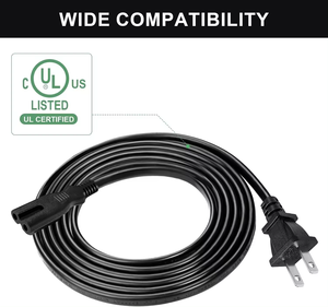 Cable de alimentación de CA estándar de EE. UU. de 10 pies, muestra gratis, <span class=keywords><strong>enchufe</strong></span> de 2 pines, extensión de alimentación, cable C7, cable de alimentación <span class=keywords><strong>bipolar</strong></span> con <span class=keywords><strong>enchufe</strong></span> para ordenador - Product Image 5
