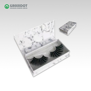 luxury marble window box flip top paper eyelash packaging box gift box set