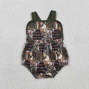 SR3927 RTS Mono sin mangas para bebé, diseño de camuflaje verde, temporada de caza de ciervos, venta al por mayor, para niña, tipo burbuja - Product Image 1