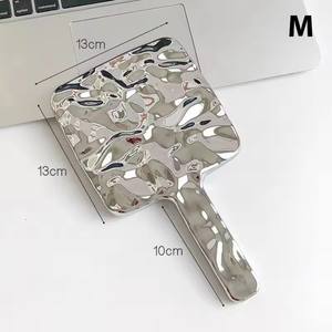 Electroplated Handle <b>Makeup</b> <b>Mirrors</b> Beauty Portable Round Hand Square Hand S/M/L Make up <b>Mirror</b> - Product Image 6