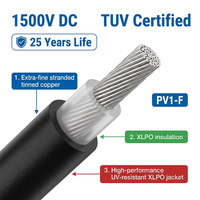 [PrimePro] para Cable de Cobre Estañado de 4/6 mm para Sistemas de Energía Solar CC |   Cable Solar PV1-F de 1.5/1.8kV |   Chaqueta XLPO Resistente a los Rayos UV y al Calor |