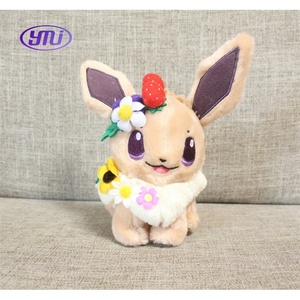 Vendita calda nuovo stile Anime peluche bambola Pokemoned giocattoli Eevee pickachued con fiori di peluche giocattoli per bambini regali - Product Image 5
