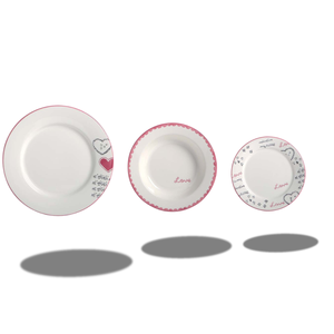 Set di piatti First Love da 18 pezzi per un'atmosfera romantica a tavola - Product Image 1