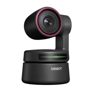 OBSBOT Tiny 4K AI-Powered PTZ 4K 4X Webcam Dual Omni-directional Microphones Plug and play for Remote Class with Gesture Control